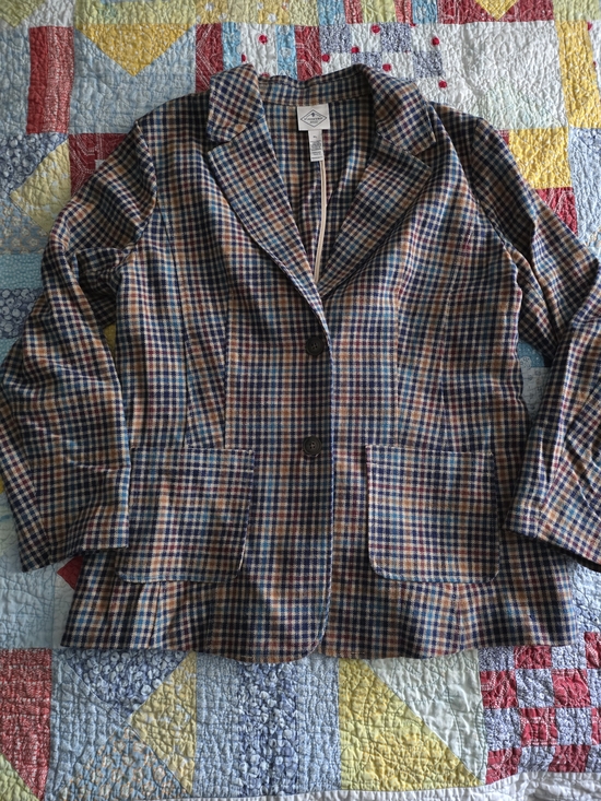 St. John's Bay Jackets & Blazers - St. John's Bay Plaid Blazer in Blue and Brown